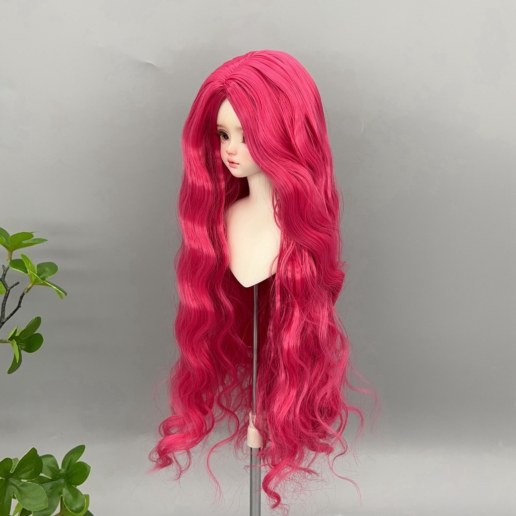 1/4 1/3 1/6 センター分け ウェーブ ドール用ウィッグ 耐熱 シルク調ファイバー