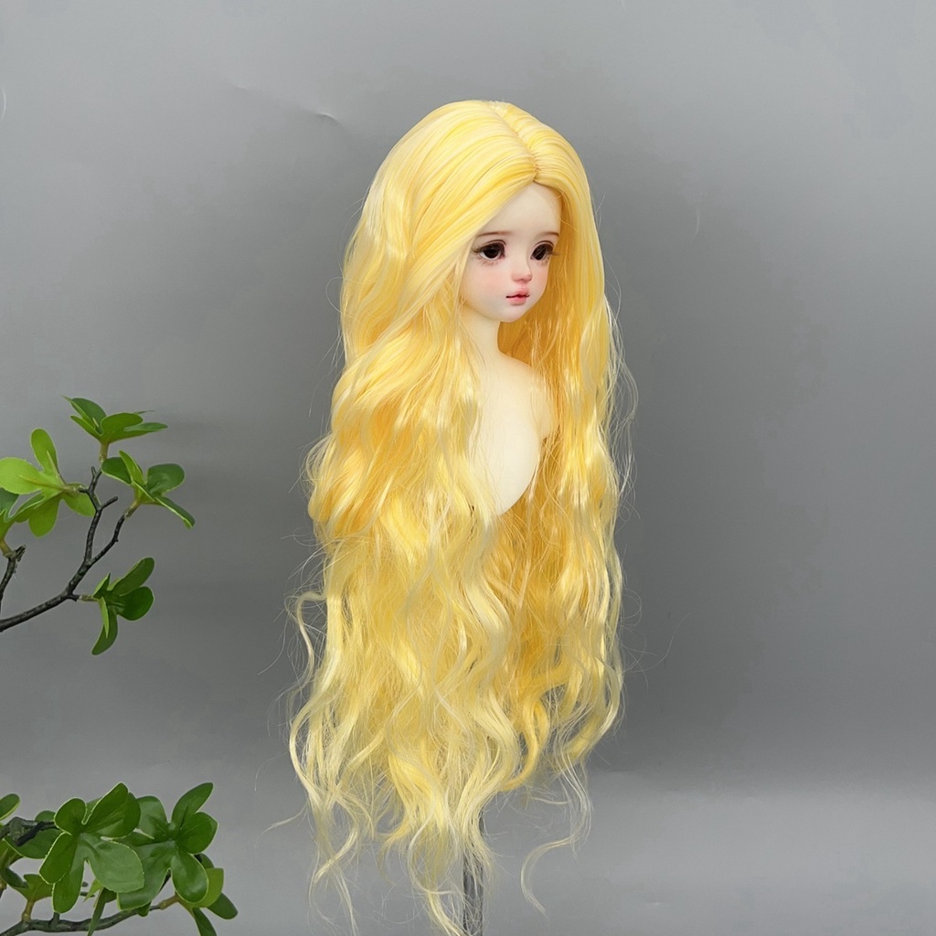 1/4 1/3 1/6 センター分け ウェーブ ドール用ウィッグ 耐熱 シルク調ファイバー