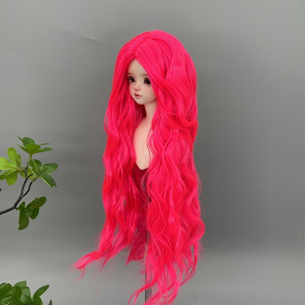 1/4 1/3 1/6 センター分け ウェーブ ドール用ウィッグ 耐熱 シルク調ファイバー