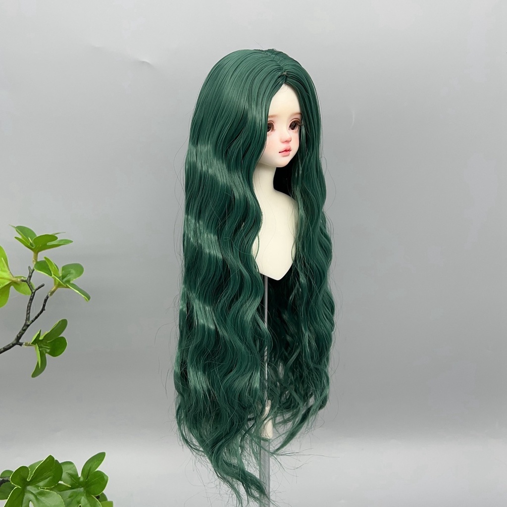 1/4 1/3 1/6 センター分け ウェーブ ドール用ウィッグ 耐熱 シルク調ファイバー