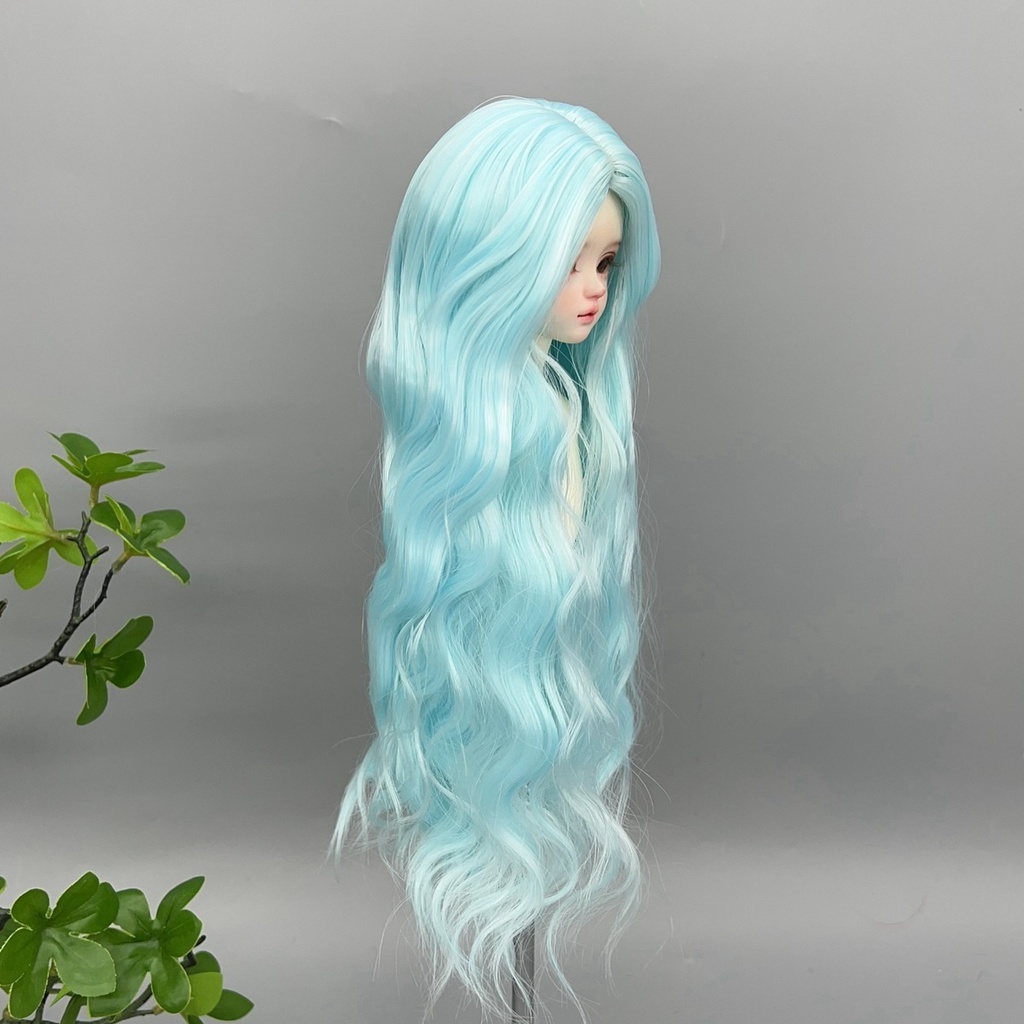 1/4 1/3 1/6 センター分け ウェーブ ドール用ウィッグ 耐熱 シルク調ファイバー