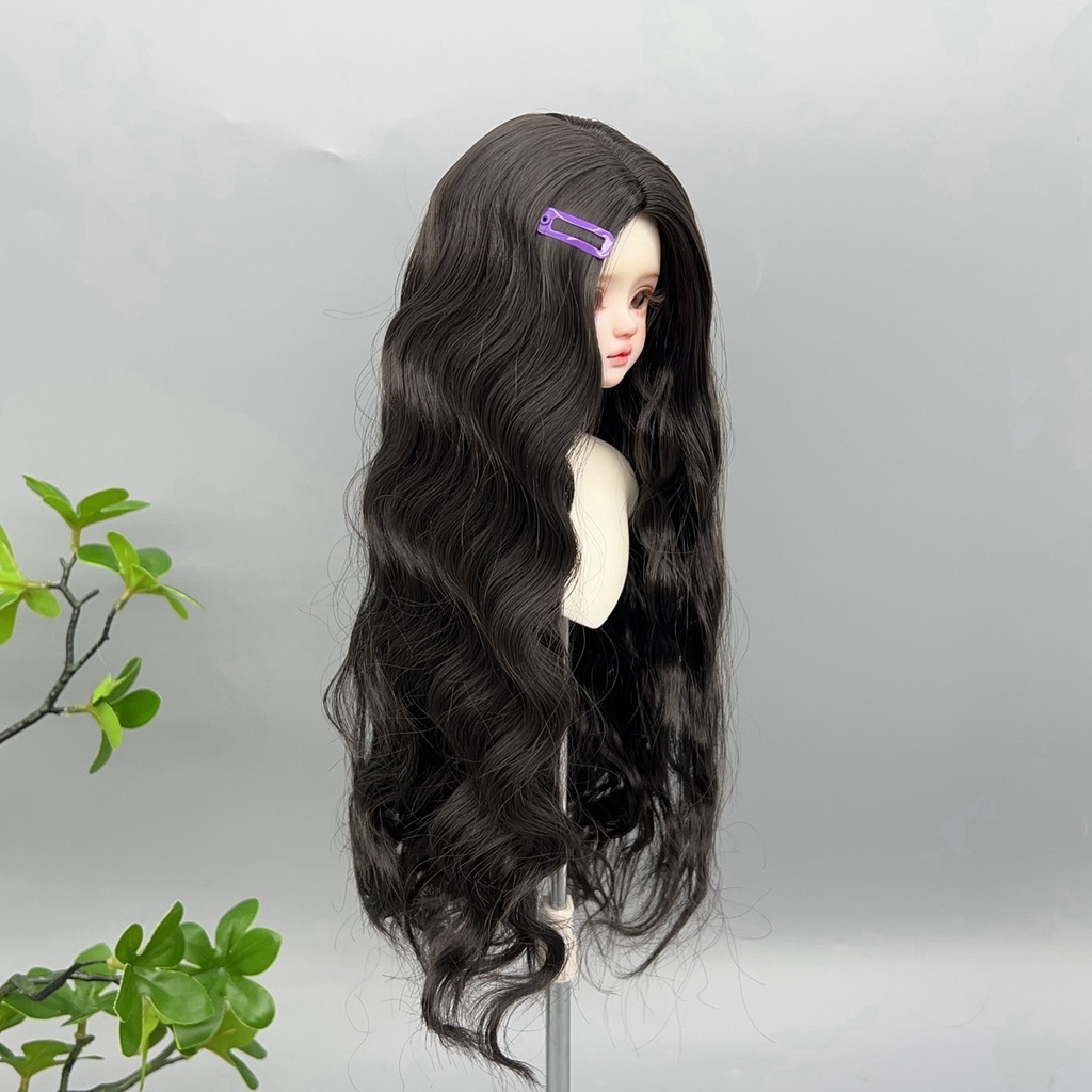 1/4 1/3 1/6 センター分け ウェーブ ドール用ウィッグ 耐熱 シルク調ファイバー
