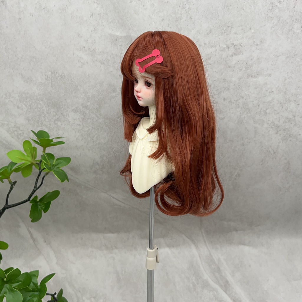 1/4 1/3 1/6 二段姫カット ドール用ウィッグ 耐熱 シルク調ファイバー