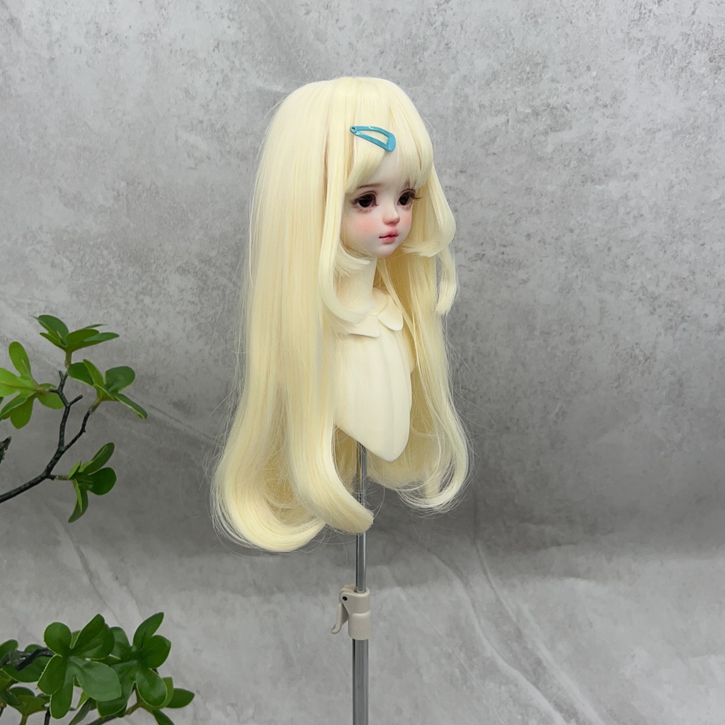 1/4 1/3 1/6 二段姫カット ドール用ウィッグ 耐熱 シルク調ファイバー