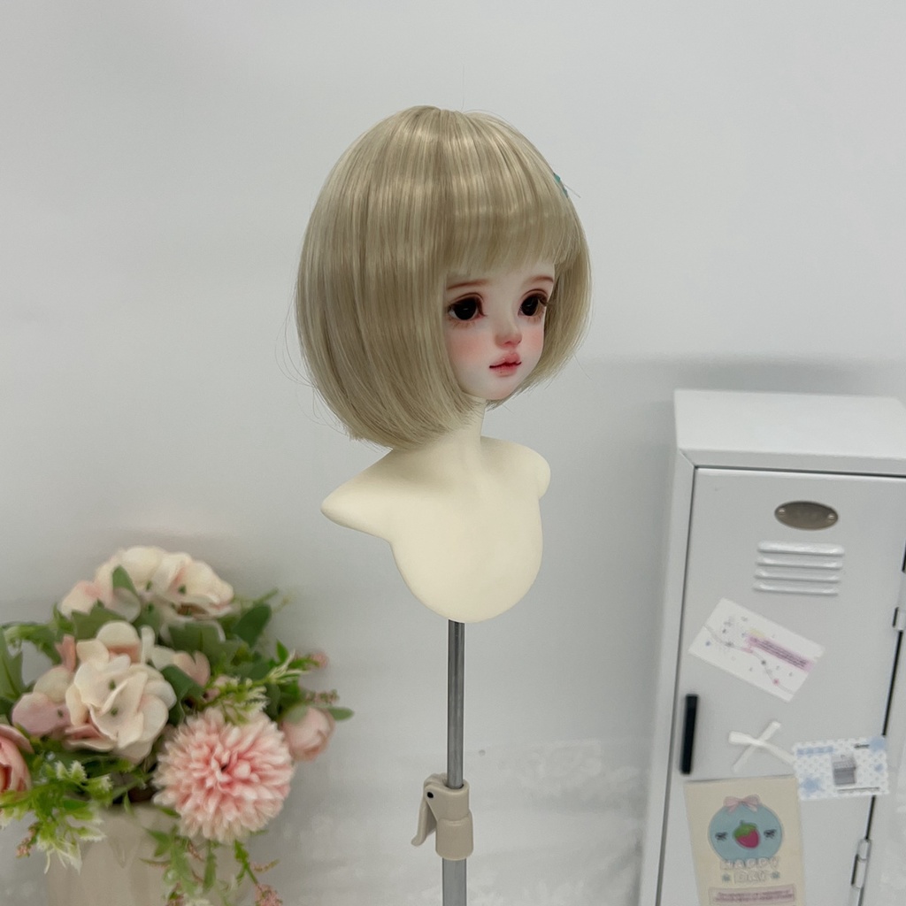 1/4 1/3 1/6 ショートボブ ドール用ウィッグ 耐熱 シルク調ファイバー