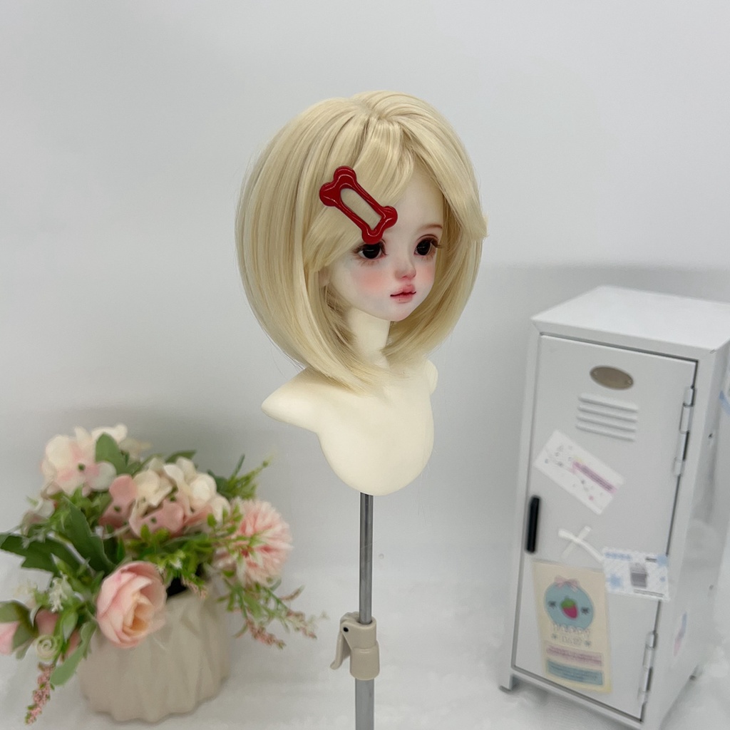 1/4 1/3 1/6 ショートボブ ドール用ウィッグ 耐熱 シルク調ファイバー