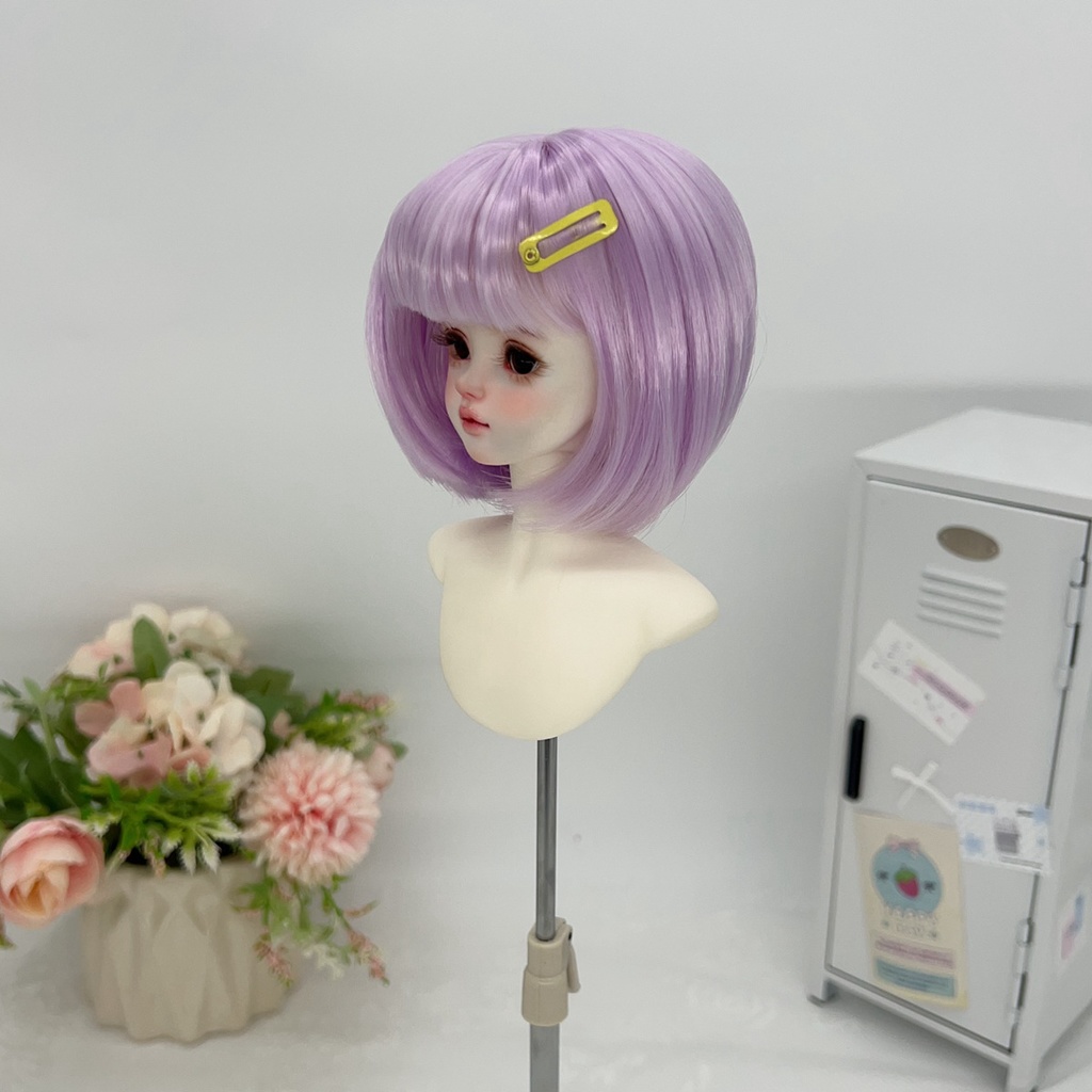 1/4 1/3 1/6 ショートボブ ドール用ウィッグ 耐熱 シルク調ファイバー