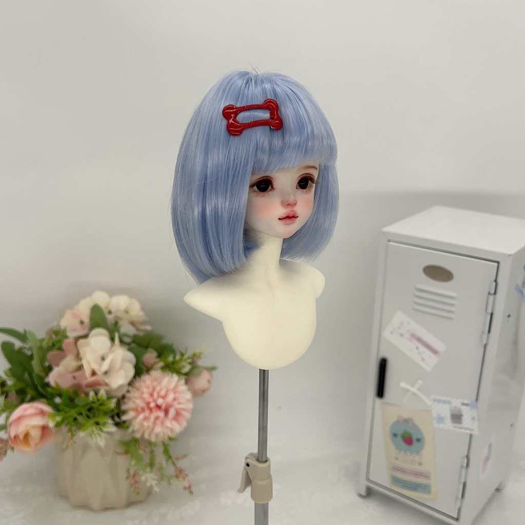 1/4 1/3 1/6 ショートボブ ドール用ウィッグ 耐熱 シルク調ファイバー