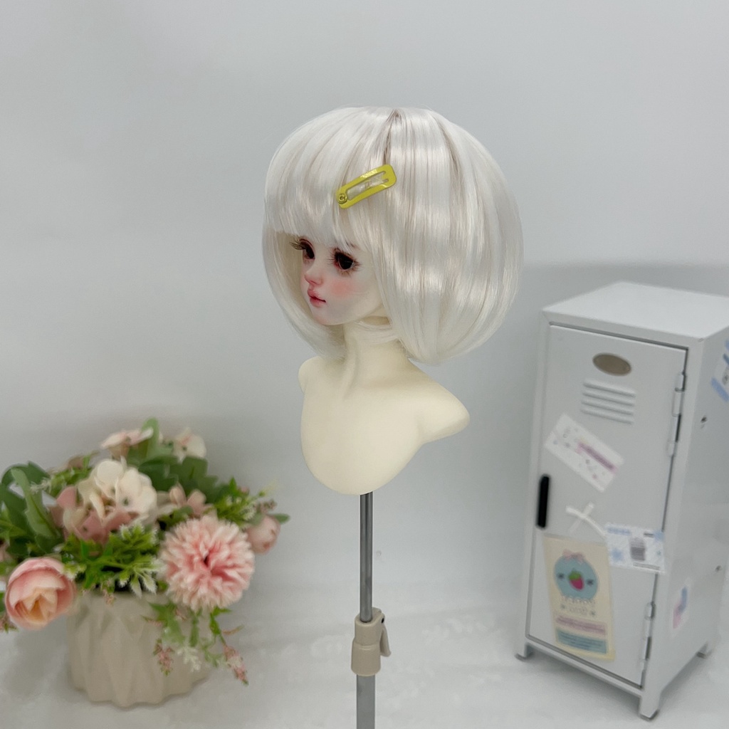 1/4 1/3 1/6 ショートボブ ドール用ウィッグ 耐熱 シルク調ファイバー