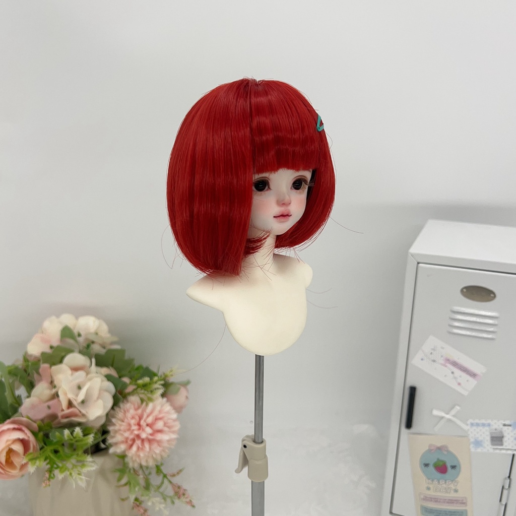 1/4 1/3 1/6 ショートボブ ドール用ウィッグ 耐熱 シルク調ファイバー