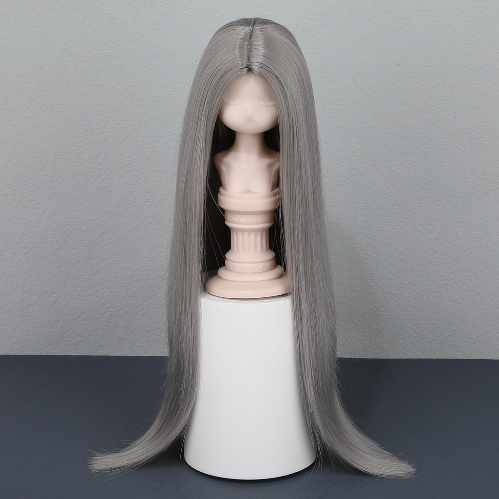 1/4 1/3 1/6 センター分けストレート ドール用ウィッグ 耐熱 シルク調ファイバー