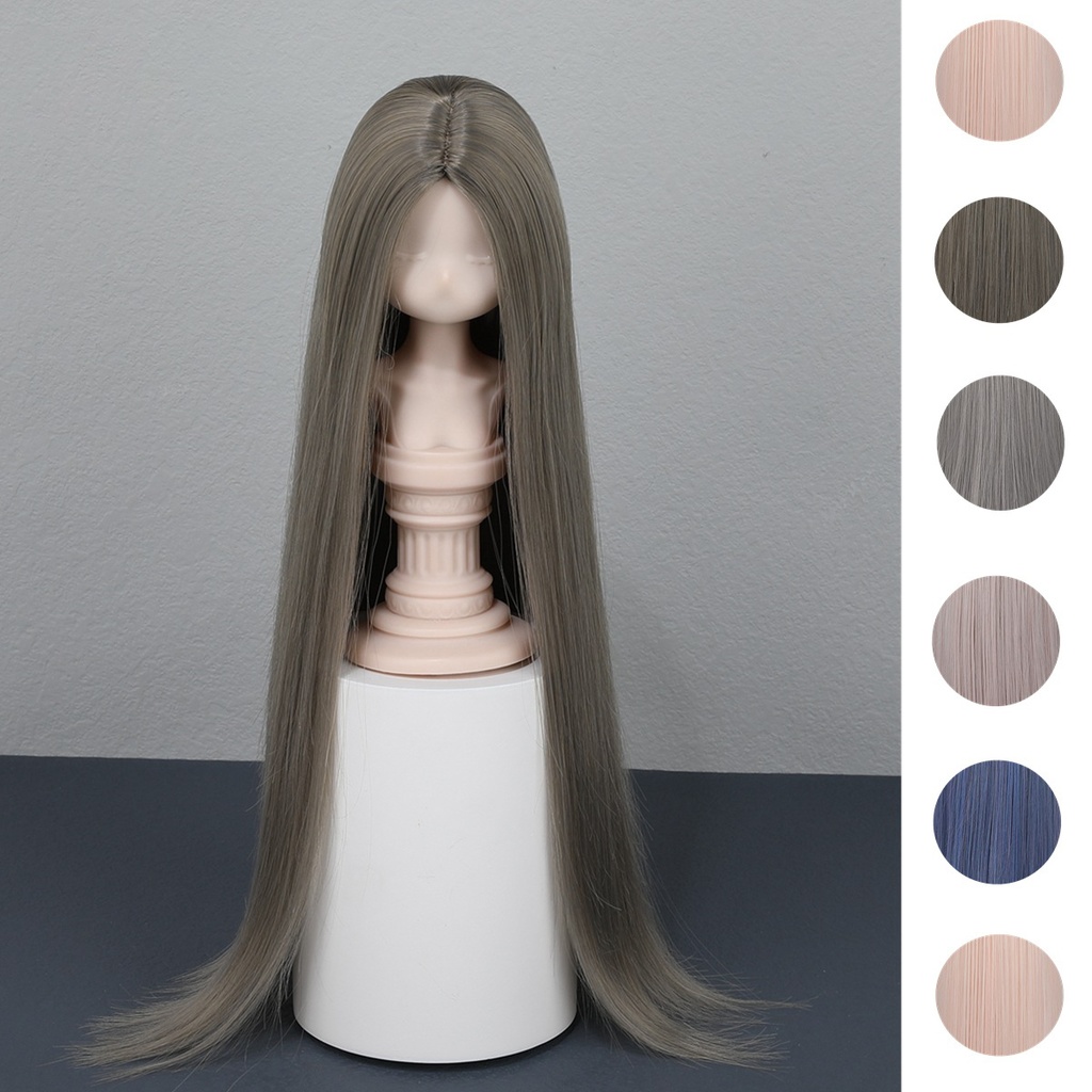 1/4 　1/3　1/6　センター分けストレート　ドール用ウィッグ　耐熱　シルク調ファイバー