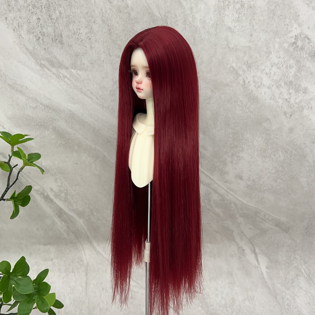 1/4 1/3 1/6 センター分けストレート ドール用ウィッグ 耐熱 シルク調ファイバー
