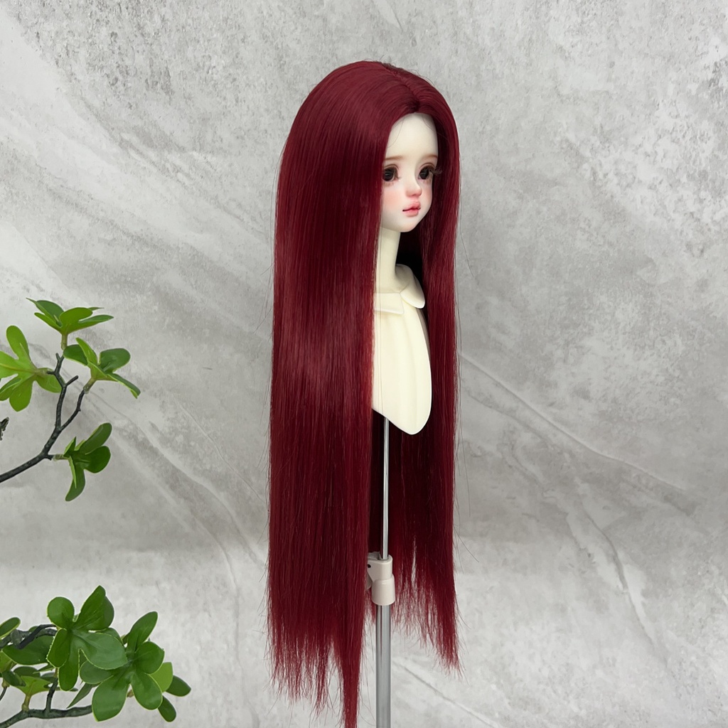 1/4 1/3 1/6 センター分けストレート ドール用ウィッグ 耐熱 シルク調ファイバー