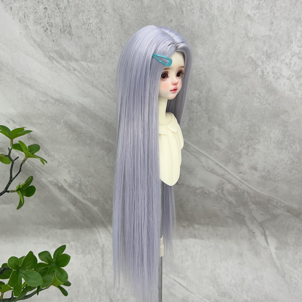 1/4 1/3 1/6 センター分けストレート ドール用ウィッグ 耐熱 シルク調ファイバー
