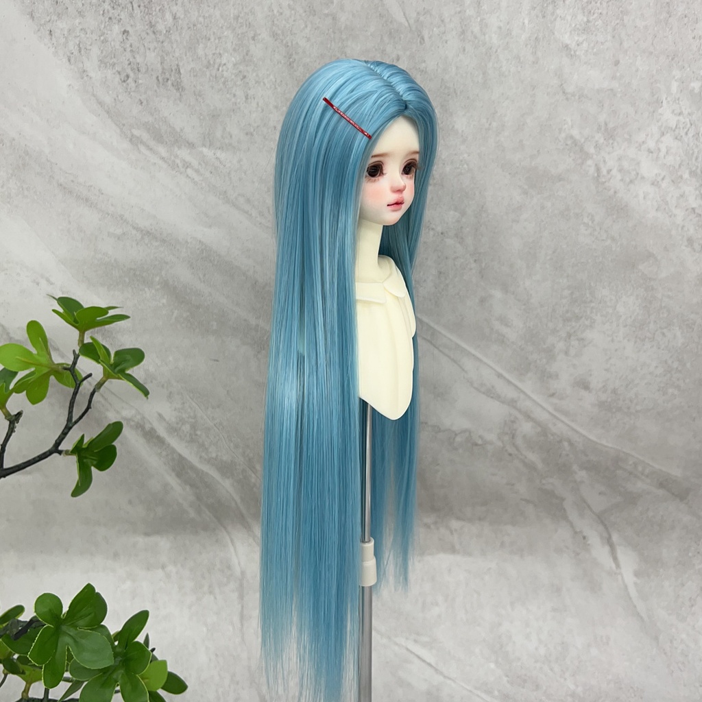 1/4 1/3 1/6 センター分けストレート ドール用ウィッグ 耐熱 シルク調ファイバー