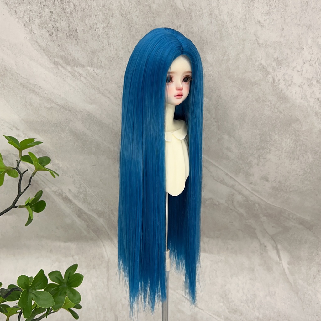 1/4 1/3 1/6 センター分けストレート ドール用ウィッグ 耐熱 シルク調ファイバー