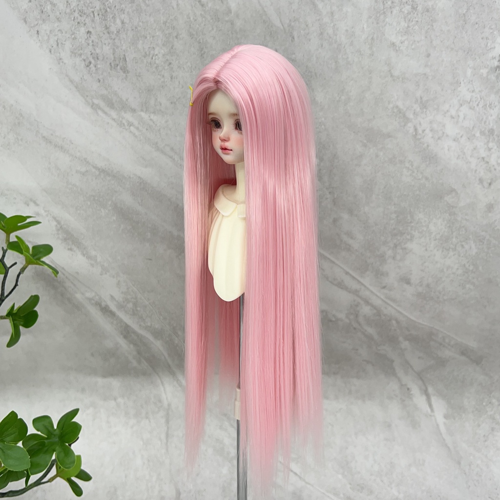 1/4 1/3 1/6 センター分けストレート ドール用ウィッグ 耐熱 シルク調ファイバー