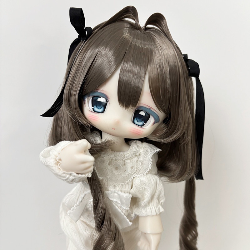1/4 1/3 ふんわり小巻き ウィッグ ロング もみあげデザイン 完成スタイル・スタイリング済み ドール用ウィッグ 耐熱 シルク調ファイバー