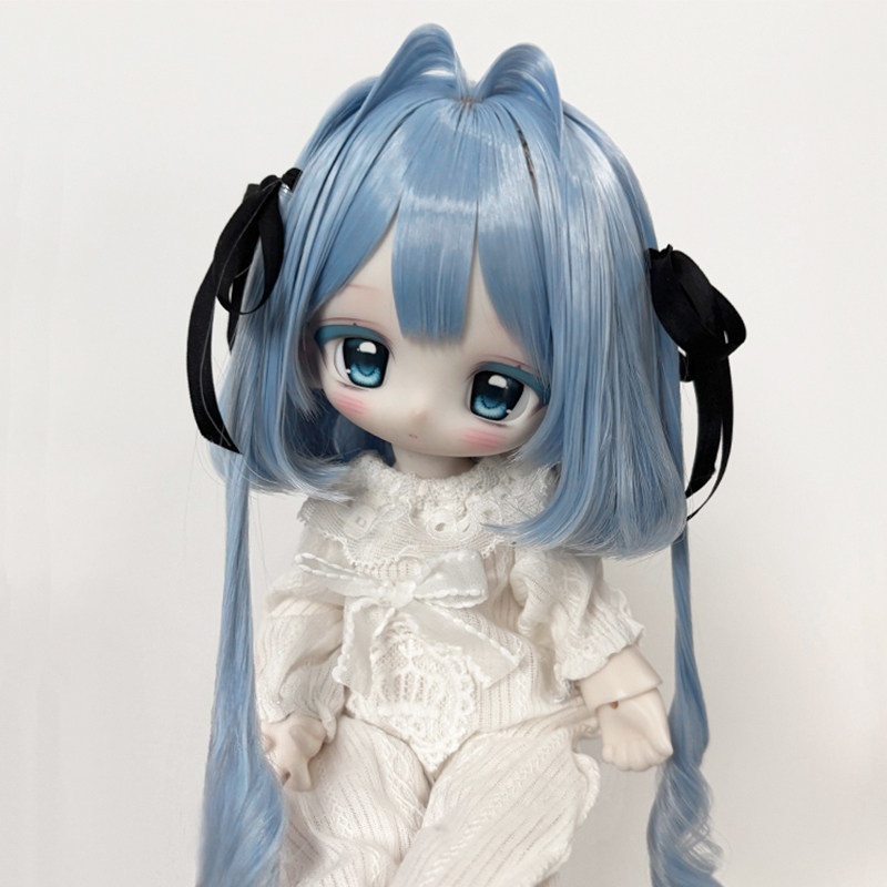 1/4 1/3 ふんわり小巻き ウィッグ ロング もみあげデザイン 完成スタイル・スタイリング済み ドール用ウィッグ 耐熱 シルク調ファイバー