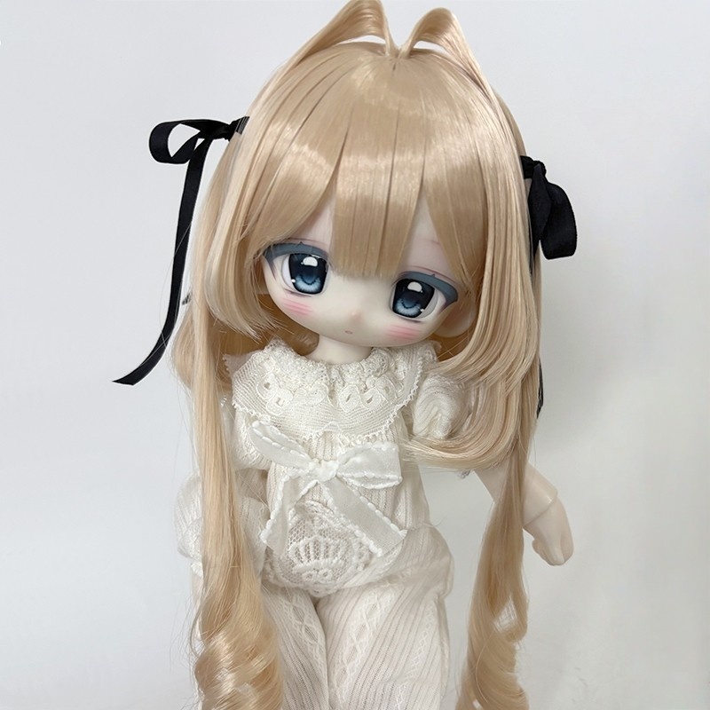 1/4 1/3 ふんわり小巻き ウィッグ ロング もみあげデザイン 完成スタイル・スタイリング済み ドール用ウィッグ 耐熱 シルク調ファイバー