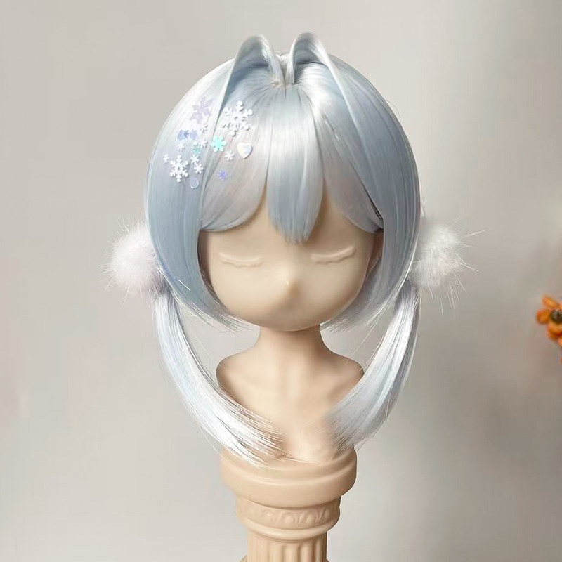 1/4 1/3 ツインテール 内巻き ウィッグ 完成スタイル・スタイリング済み ドール用ウィッグ 耐熱 シルク調ファイバー