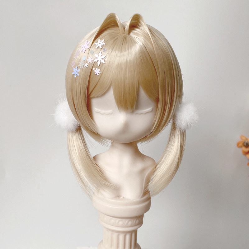 1/4 1/3 ツインテール 内巻き ウィッグ 完成スタイル・スタイリング済み ドール用ウィッグ 耐熱 シルク調ファイバー