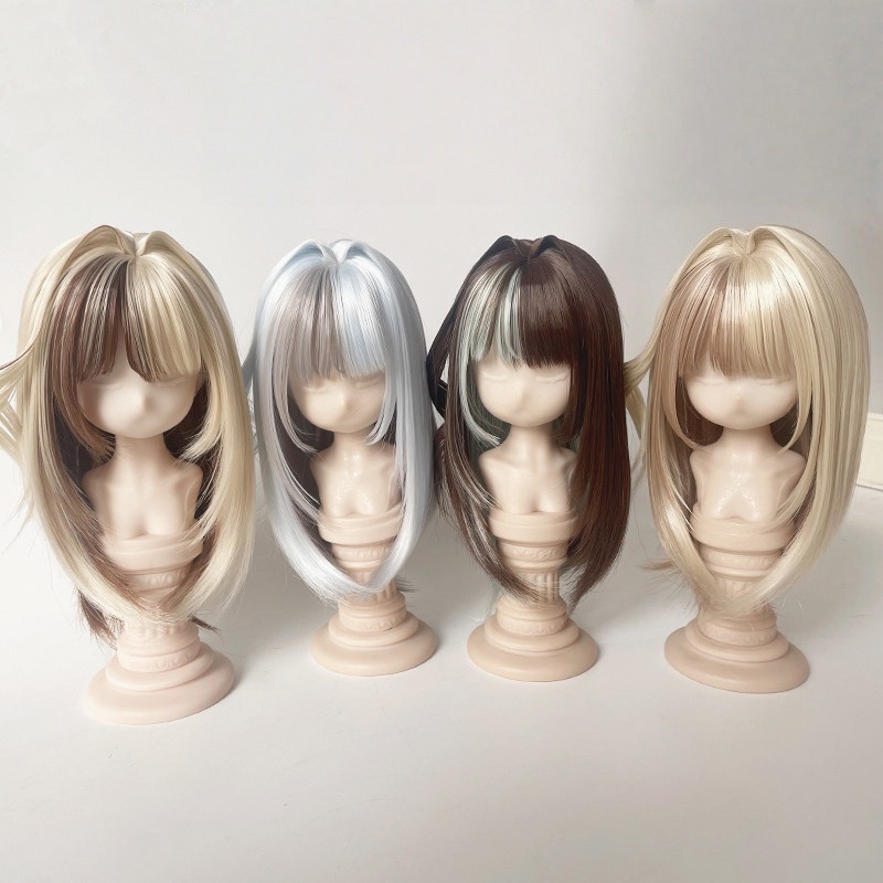 1/4 1/3 メッシュ ウィッグ 完成スタイル・スタイリング済み ドール用ウィッグ 耐熱 シルク調ファイバー