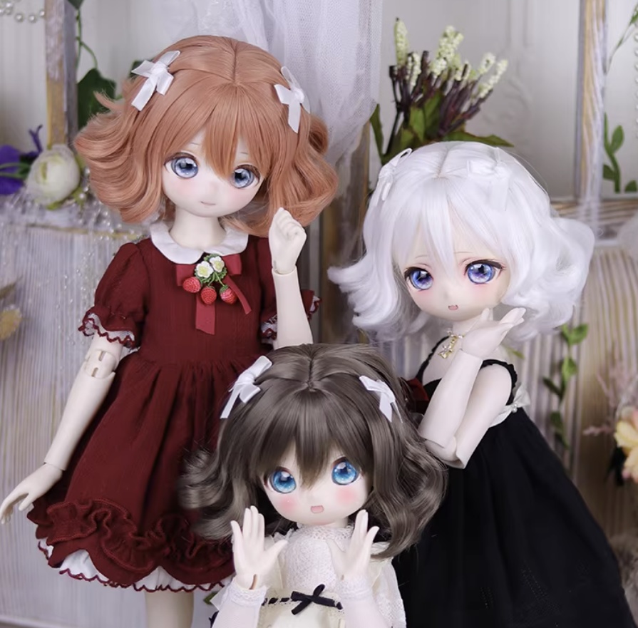 1/3 ゆるふわウェーブボブ ドール用ウィッグ 耐熱 頭囲22-23cm