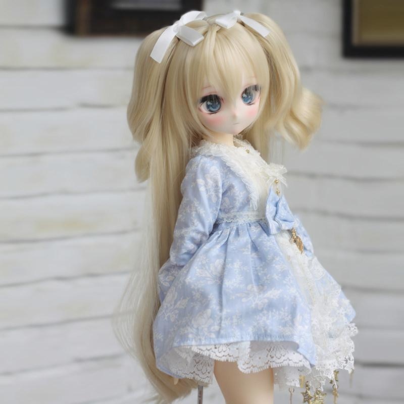 7色 1/3 ゆるふわロングツイン ドール用ウィッグ 耐熱 頭囲22-23cm