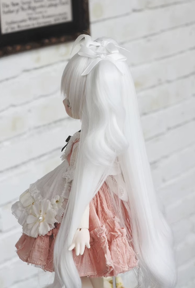 7色 1/3 ゆるふわロングツイン ドール用ウィッグ 耐熱 頭囲22-23cm