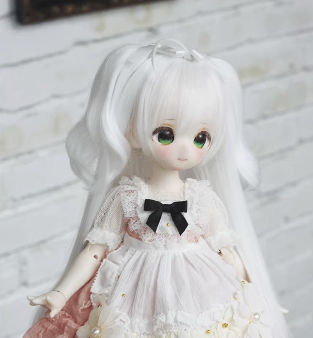 7色 1/3 ゆるふわロングツイン ドール用ウィッグ 耐熱 頭囲22-23cm