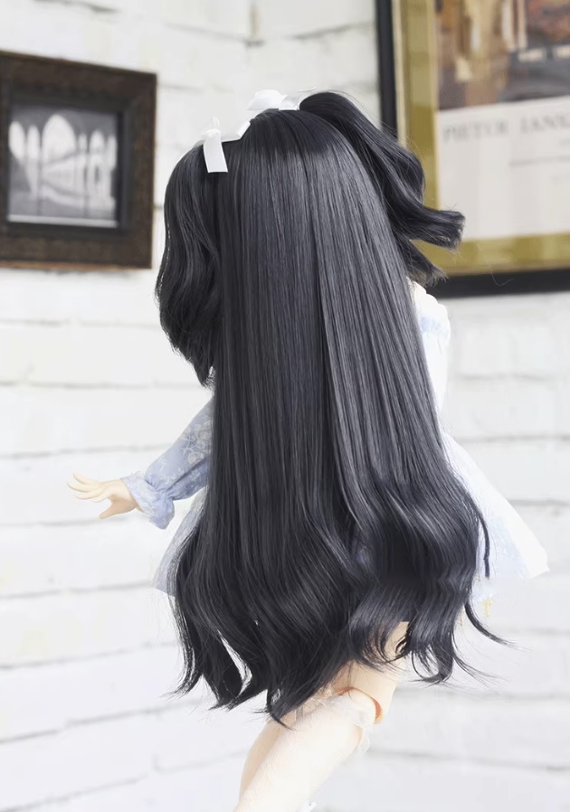7色 1/3 ゆるふわロングツイン ドール用ウィッグ 耐熱 頭囲22-23cm