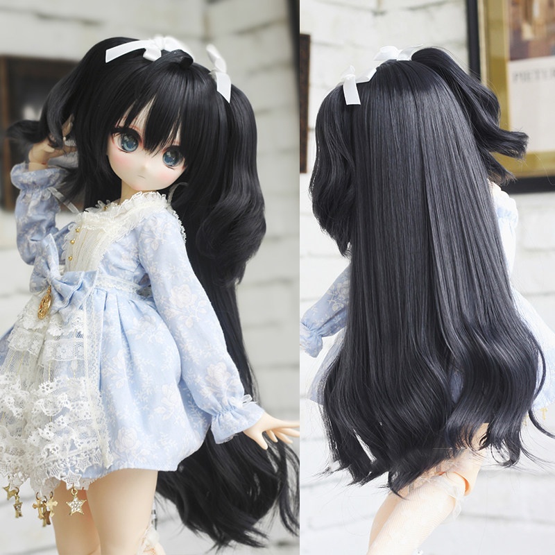 7色 1/3 ゆるふわロングツイン ドール用ウィッグ 耐熱 頭囲22-23cm