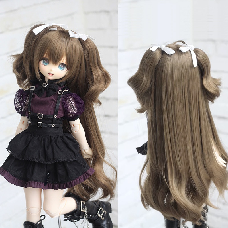 7色　1/3　ゆるふわロングツイン　ドール用ウィッグ　耐熱　頭囲22-23cm