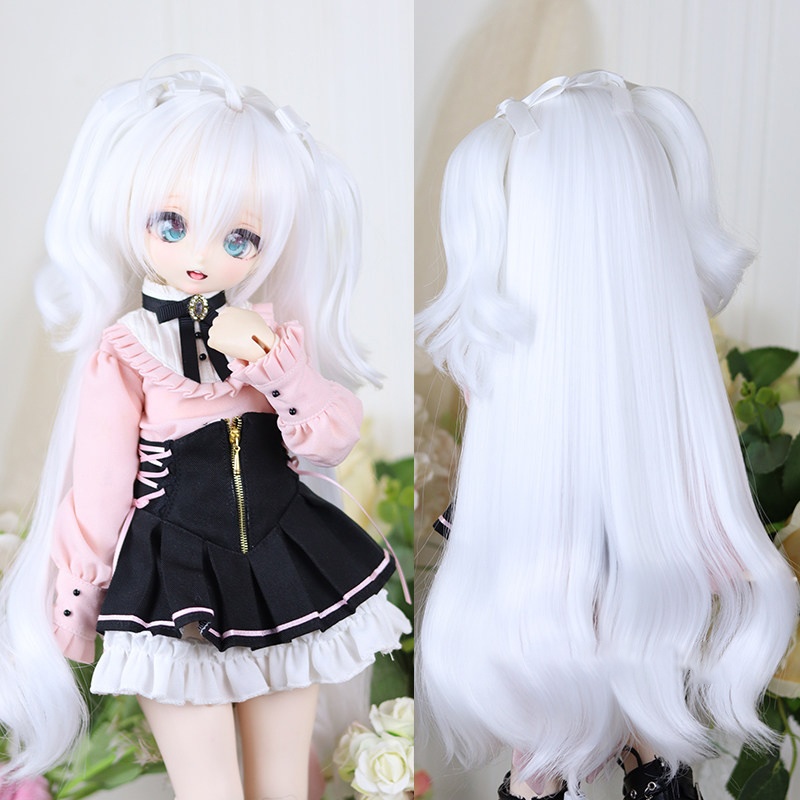 7色 1/3 ゆるふわロングツイン ドール用ウィッグ 耐熱 頭囲22-23cm