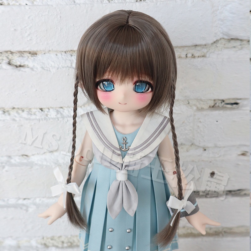 1/3 三つ編ショートボブ ドール用ウィッグ 耐熱 頭囲22-23cm