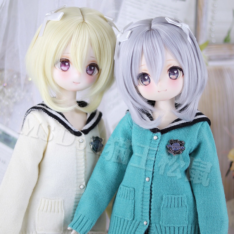 1/3 ナチュラルボブ ドール用ウィッグ 耐熱 頭囲22-23cm