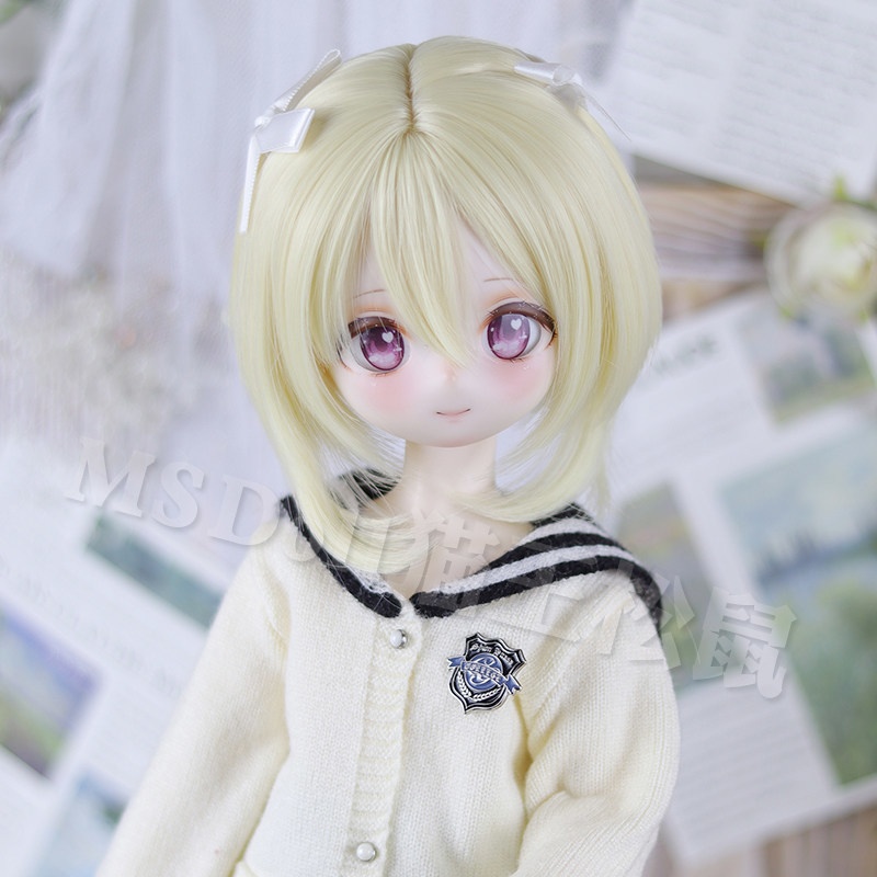 1/3 ナチュラルボブ ドール用ウィッグ 耐熱 頭囲22-23cm