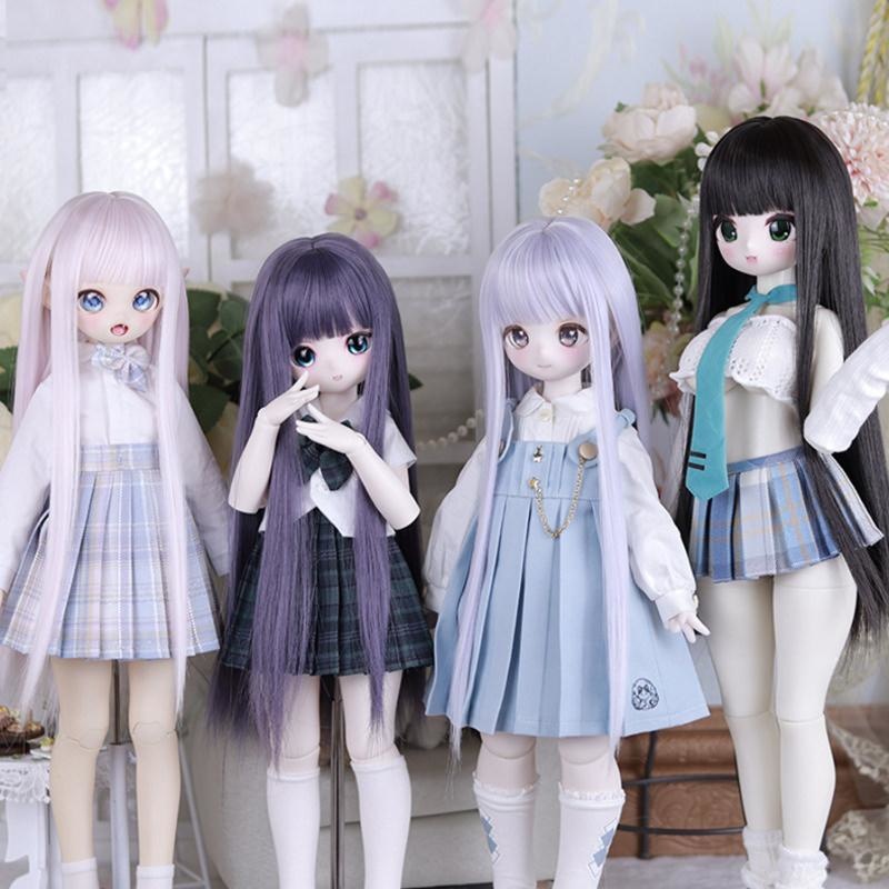 1/3 1/4 ぱっつん前髪ロング ドール用ウィッグ 耐熱