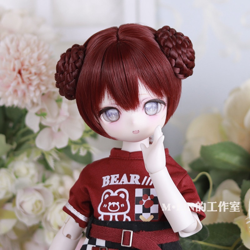 1/3　1/4　お団子ショート　ドール用ウィッグ　耐熱