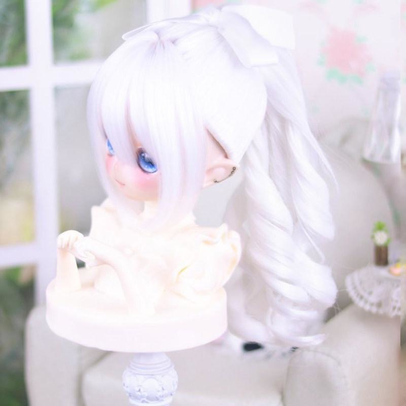 1/3 ロングカール ポニーテール ドール用ウィッグ 耐熱 頭囲22-23cm