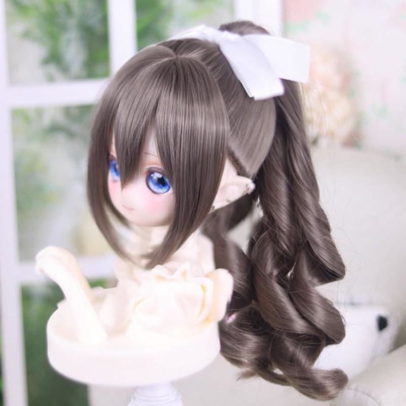 1/3 ロングカール ポニーテール ドール用ウィッグ 耐熱 頭囲22-23cm