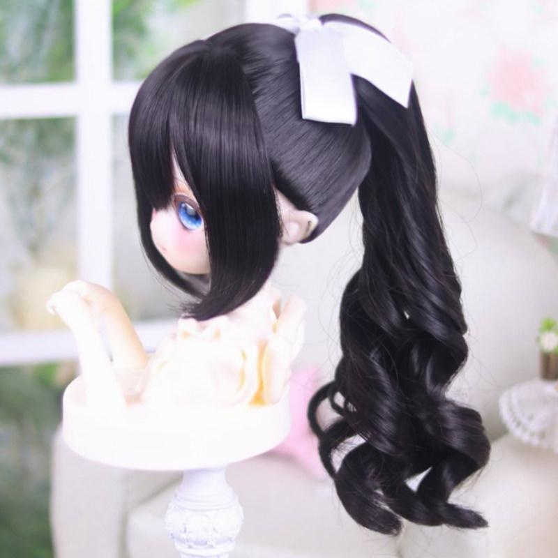 1/3 ロングカール ポニーテール ドール用ウィッグ 耐熱 頭囲22-23cm