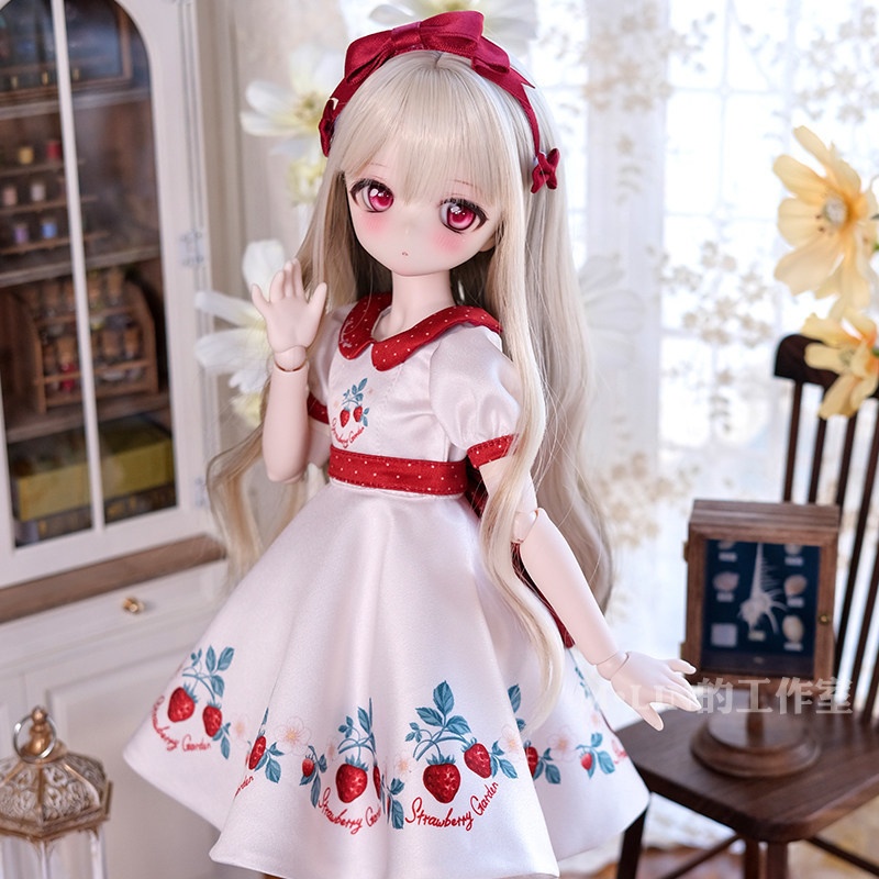 1/3 1/4 メッシュ薄前髪ロングカール ドール用ウィッグ 耐熱