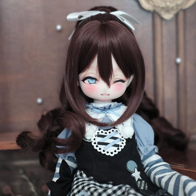 1/3 1/4 カールポニーテール ドール用ウィッグ 耐熱