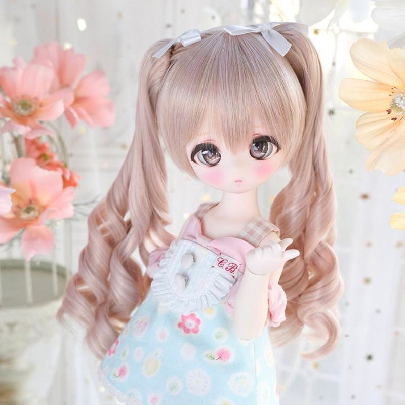 1/4 1/3 1/6 ウェーブツインテール ドール用ウィッグ 耐熱 シルク調ファイバー
