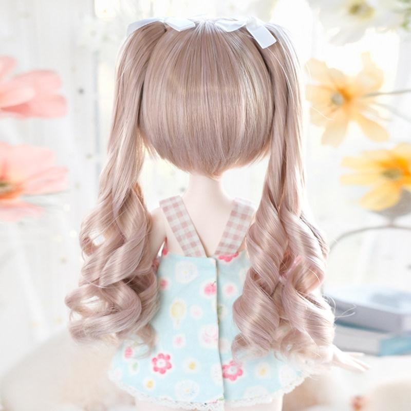 1/4 1/3 1/6 ウェーブツインテール ドール用ウィッグ 耐熱 シルク調ファイバー