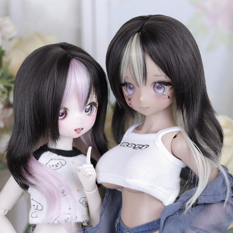 1/3 メッシュロングカール ドール用ウィッグ 耐熱 シルク調ファイバー