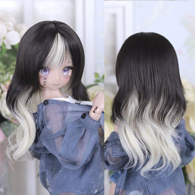 1/3 メッシュロングカール ドール用ウィッグ 耐熱 シルク調ファイバー